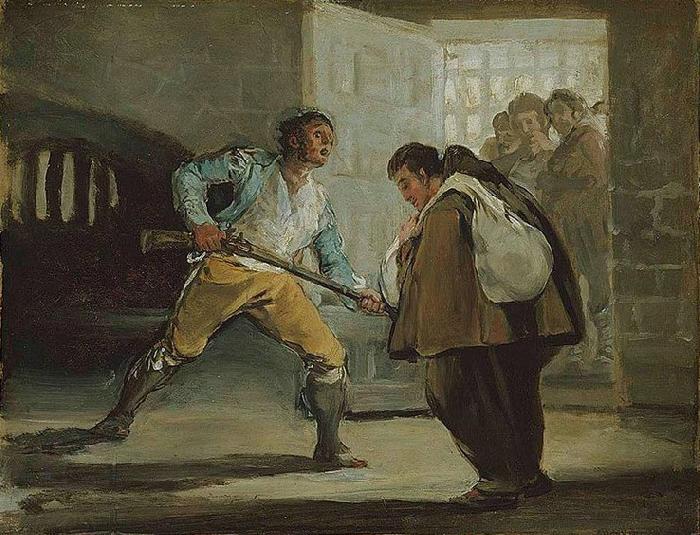 Francisco de Goya El Maragato Threatens Friar Pedro de Zaldivia with His Gun China oil painting art